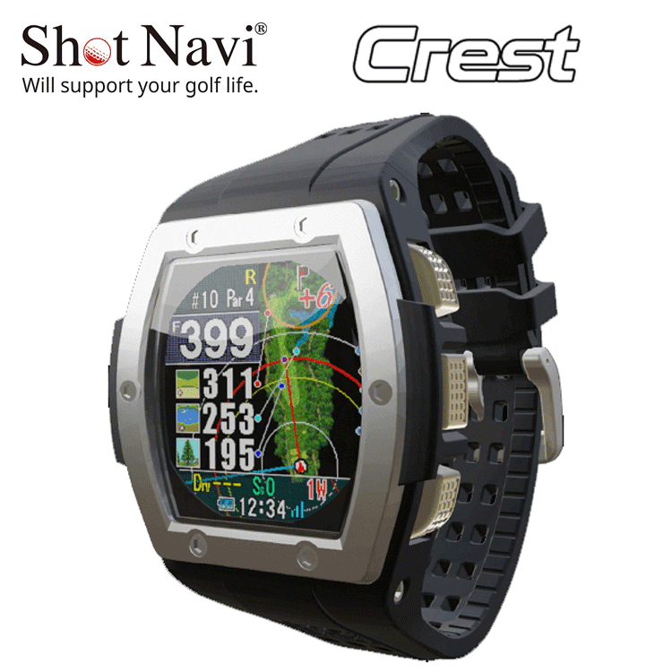 【特別価格】ShotNavi Crest 【ショットナビ】【クレスト】【ゴルフ】【GPS】【距離測定器】【腕時計】【Black/Silver】【GPS/測定器】_画像1