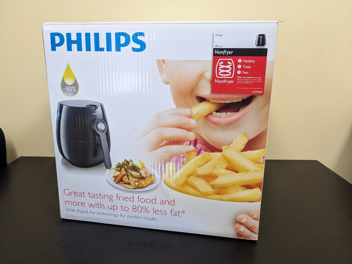 未使用保管品 通電確認 フィリップス PHILIPS ノンフライヤー 揚げ物 Nonfryer フライヤー 調理家電 調理器具 ブラックの画像1