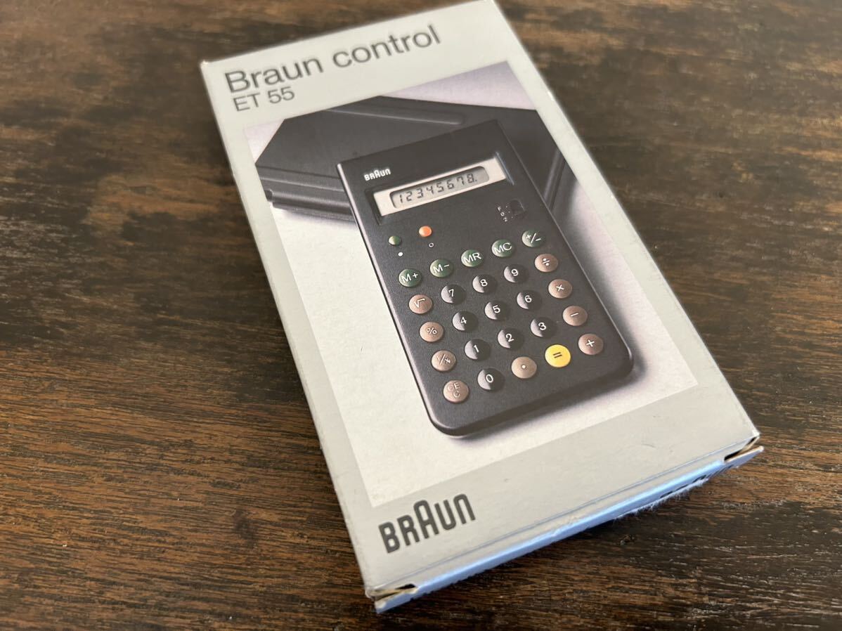 希少 新品未使用 稼働品 1981年発売 Braun ブラウン製 電卓 ET55 Model.4835 Dieter Rahms ドイツ 長期保管品 デッドストック MOMA展示_画像3