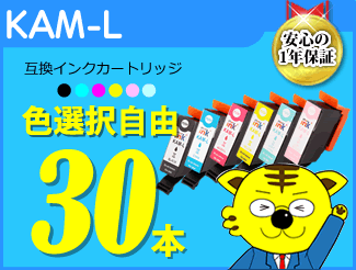 送料無料 ICチップ付 互換インク KAM-L 色選択可 色選択自由《30本セット》 EP-882AW/EP-882AB/EP-882AR対応（増量タイプ）