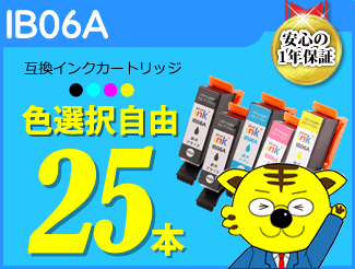 送料無料 ICチップ付 互換インク IB06A 色選択自由《25本セット》PX-S5010対応