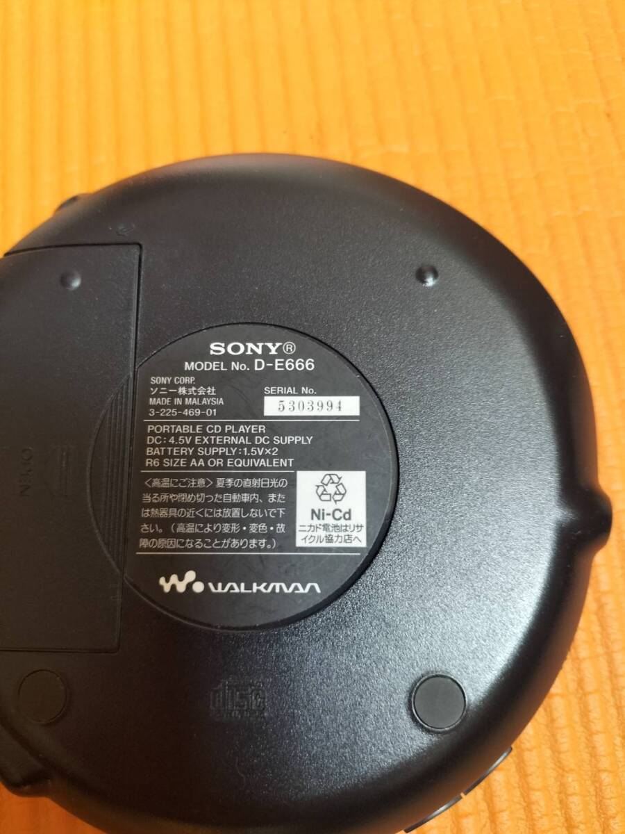 SONY・WALKMAN G-PROTECTION/CDウォークマン・D-E666_画像3