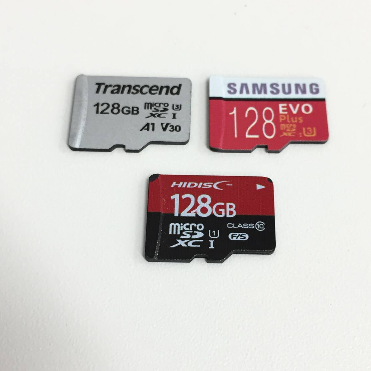 ◆microSDカード 128GB 3枚セット マイクロSD SDXC サムスン SAMSUNG HIDISC Transcend メモリカード 【24/0412/0の画像1