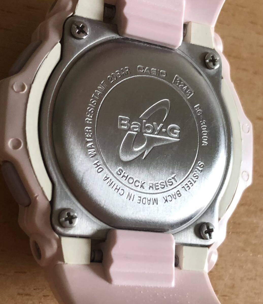 281-0296 CASIO カシオ Baby-G レディース腕時計　ラバーベルト　クオーツ　デジタル　ピンク　BG-3000A 電池切れ　動作未確認_画像5