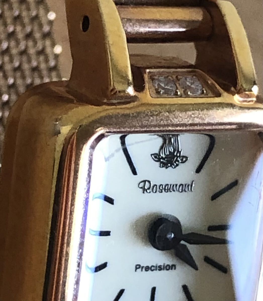 276-1293 Rosemont ロゼモン Precision レディース腕時計 金属ベルト クオーツ R-16130660-2 電池切れ 動作未確認の画像6