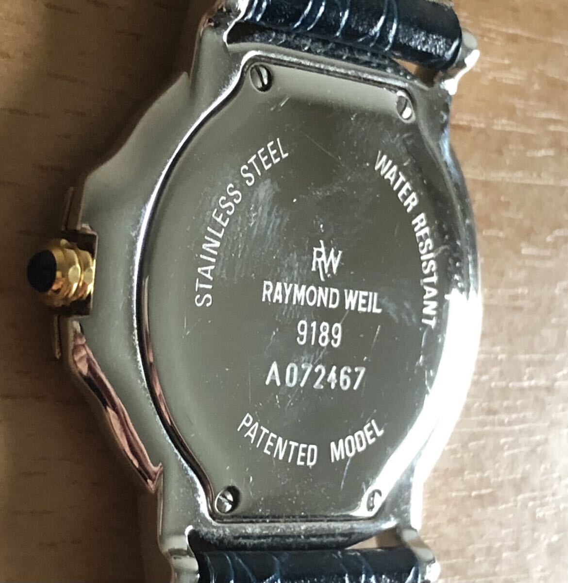 290-0838 RAYMOND WEIL メンズ レディース 腕時計 革ベルト クオーツ 青 ブルー 9198 A072467 Parsifal 電池切れ 動作未確認の画像7