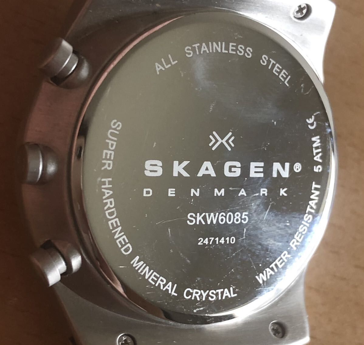 277-0810 SKAGEN スカーゲン メンズ腕時計 革ベルト クオーツ SKW6085 電池切れ 動作未確認の画像9