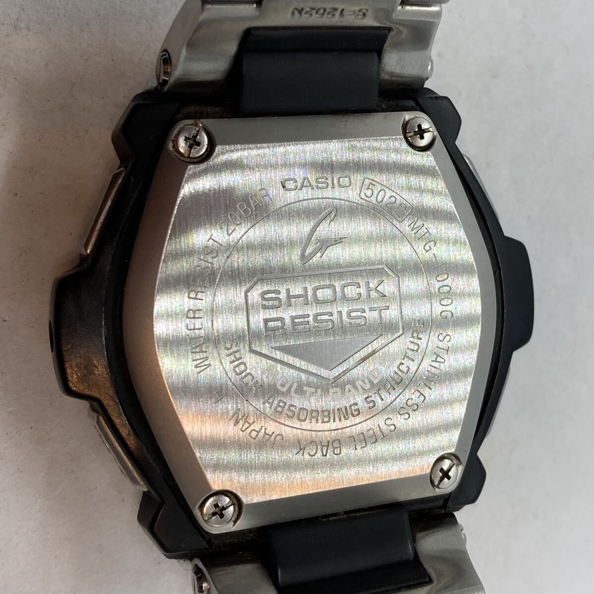 294-0037 CASIO G-SHOCK 腕時計 MTG-100G 金属ベルト シルバー 電池切れ 動作未確認の画像3