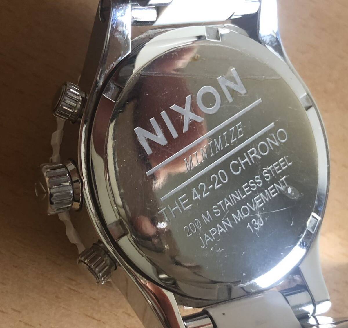279-0766 NIXON ニクソン メンズ腕時計 金属ベルト クオーツ クロノグラフ THE 42-20 CHRONO 電池切れ 動作未確認の画像7
