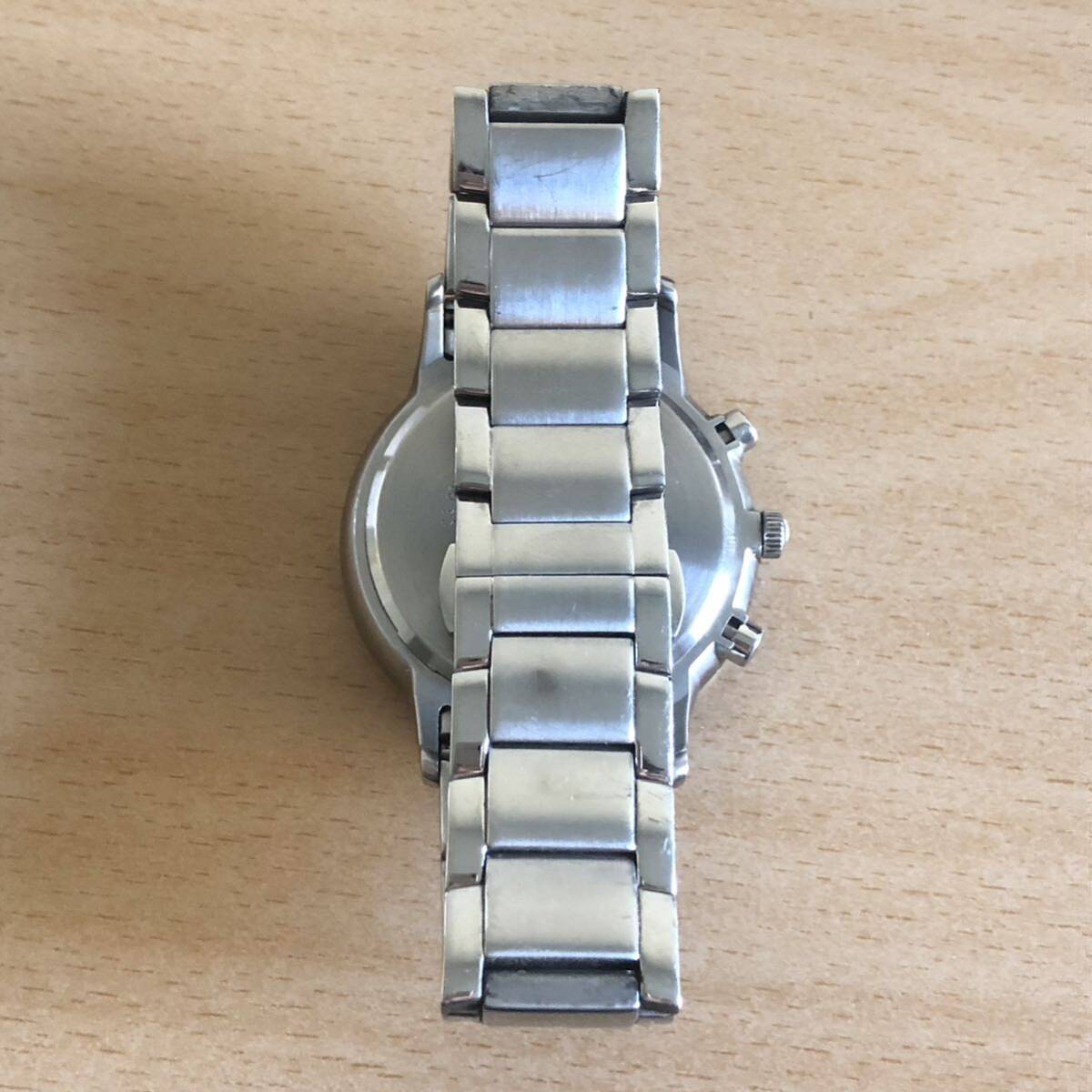 287-0178 EMPORIO ARMANI エンポリオアルマーニ メンズ腕時計 金属ベルト クオーツ クロノグラフ AR-2448 電池切れ 動作未確認の画像6