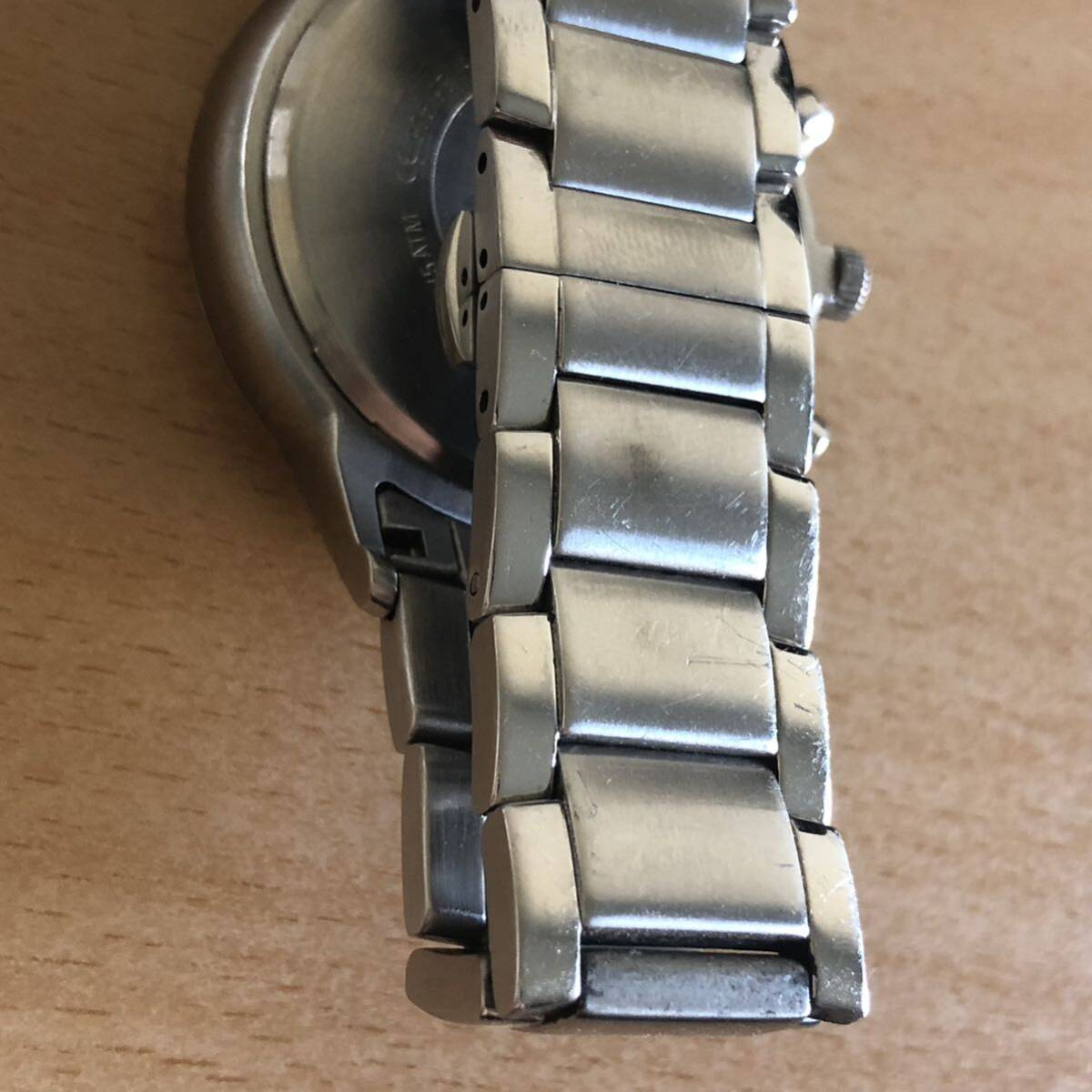 287-0178 EMPORIO ARMANI エンポリオアルマーニ メンズ腕時計 金属ベルト クオーツ クロノグラフ AR-2448 電池切れ 動作未確認の画像7