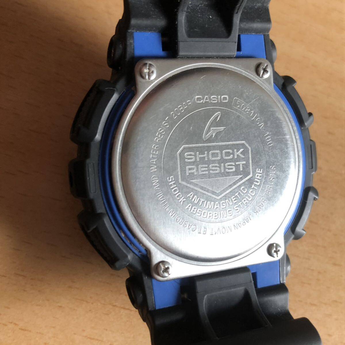 290-0304 CASIO カシオ G-SHOCK メンズ腕時計 ラバーベルト クオーツ アナデジ 黒 ブラック GA-100 電池切れ 動作未確認の画像6