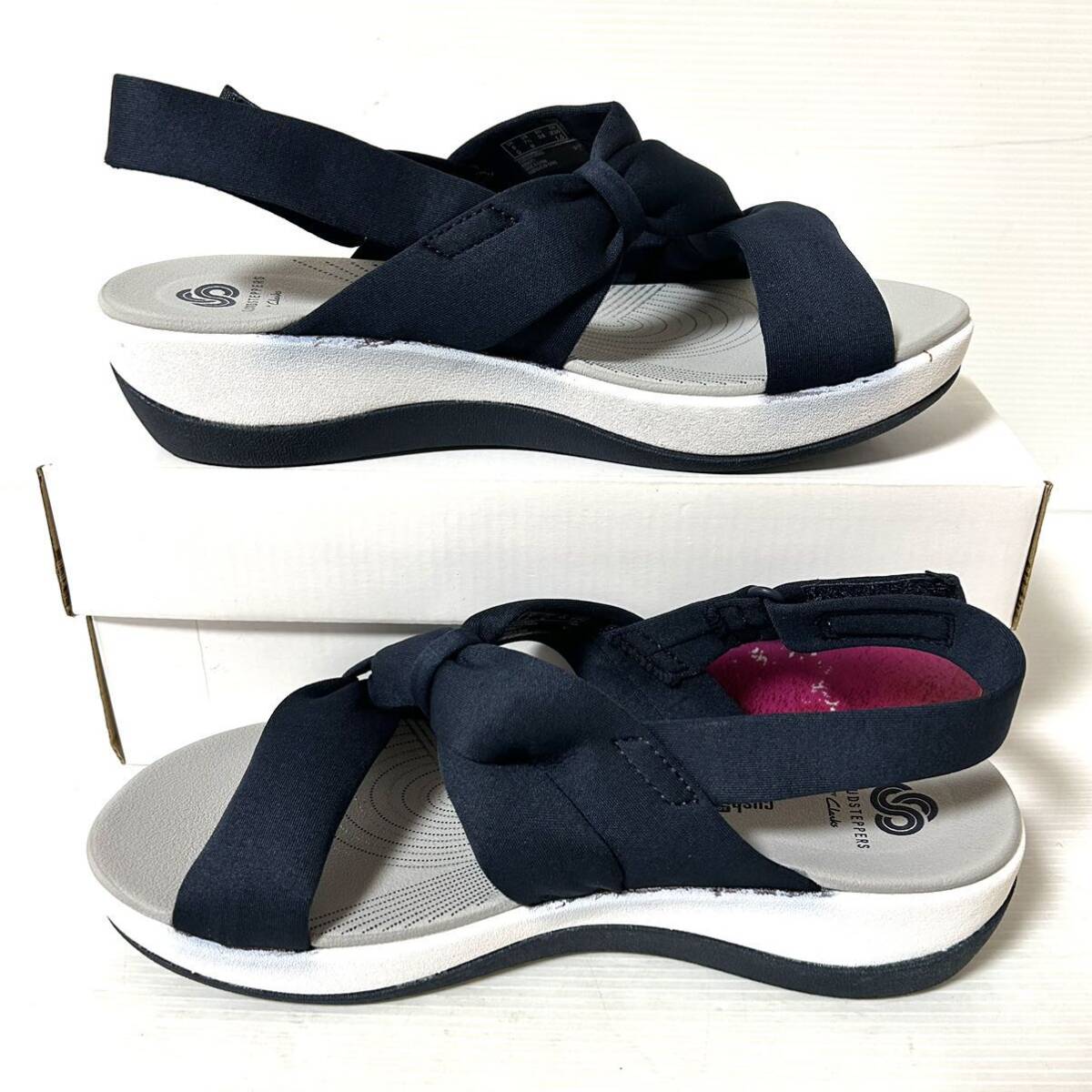 【BOX付】Clarks Arla Primrose クラークス アーラプリムローズ サンダル フラットサンダル UK5 24cm ネイビー ＊10の画像7