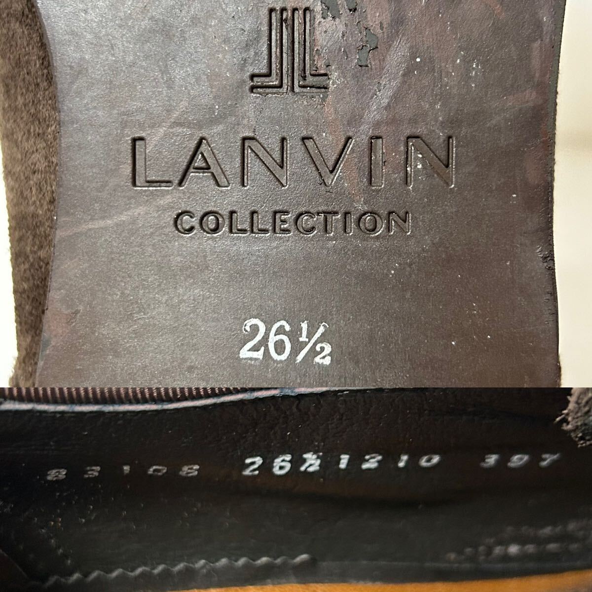 LANVIN COLLECTION ランバン コレクション プレーントゥ スエード レザーシューズ 革靴 26.5cm ブラウン　＊10