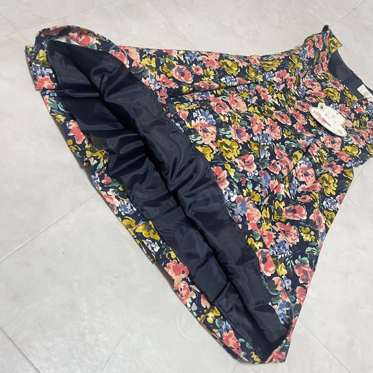 [ tag attaching / beautiful goods ] Chesty Chesty no sleeve One-piece floral print One-piece blue base pattern thing lady's size inscription 0 S corresponding *CH