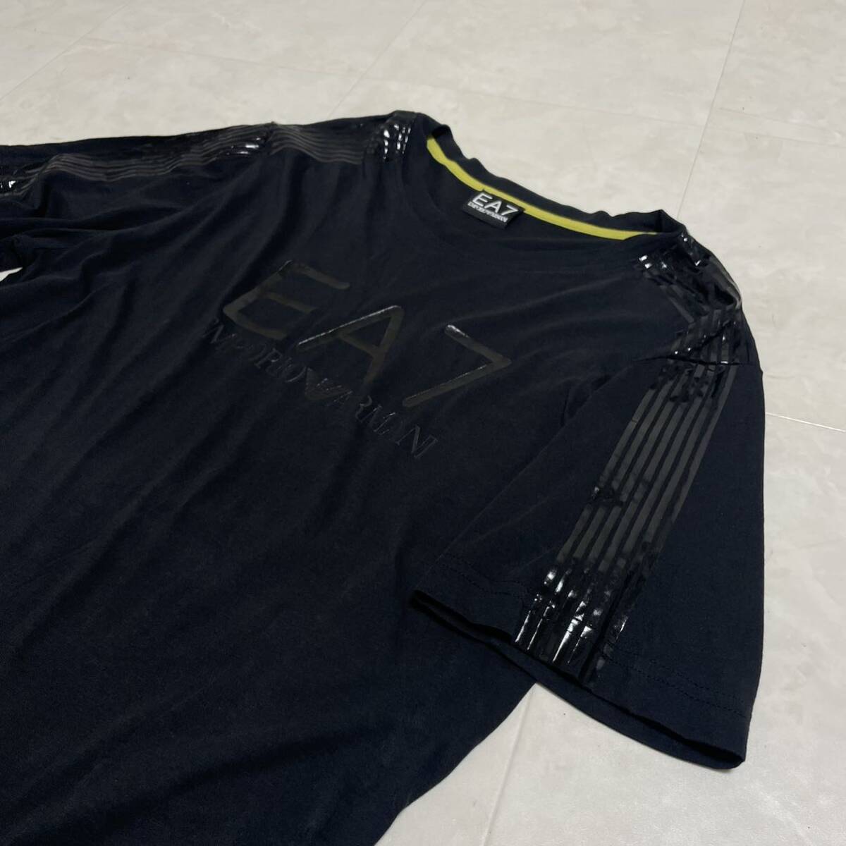 エンポリオアルマーニ EMPORIO ARMANI EA7 クルーネックTシャツ カットソー 半袖 ブラック メンズ サイズXL ＊CWの画像4