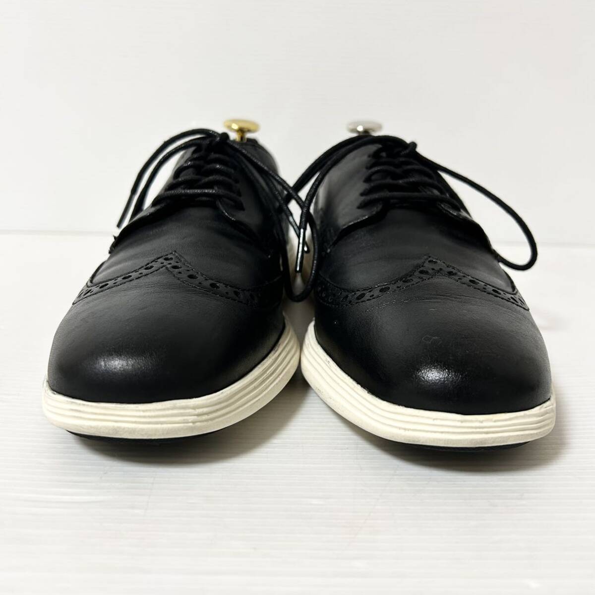 【美品】COLE HAAN GRAND TOUR WING OX C29413 コールハーン ウィングチップ レザーシューズ 7M 25cm ブラック ＊DEの画像4