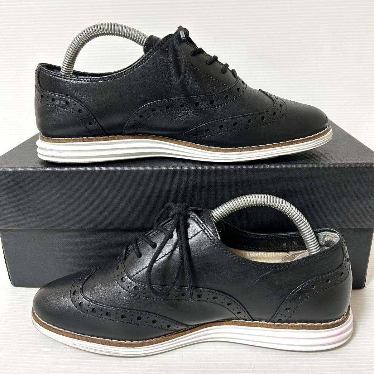 COLE HAAN コールハーン　ウイングチップ レザースニーカー　6B 22.5-23cm ブラック　＊BA_画像9