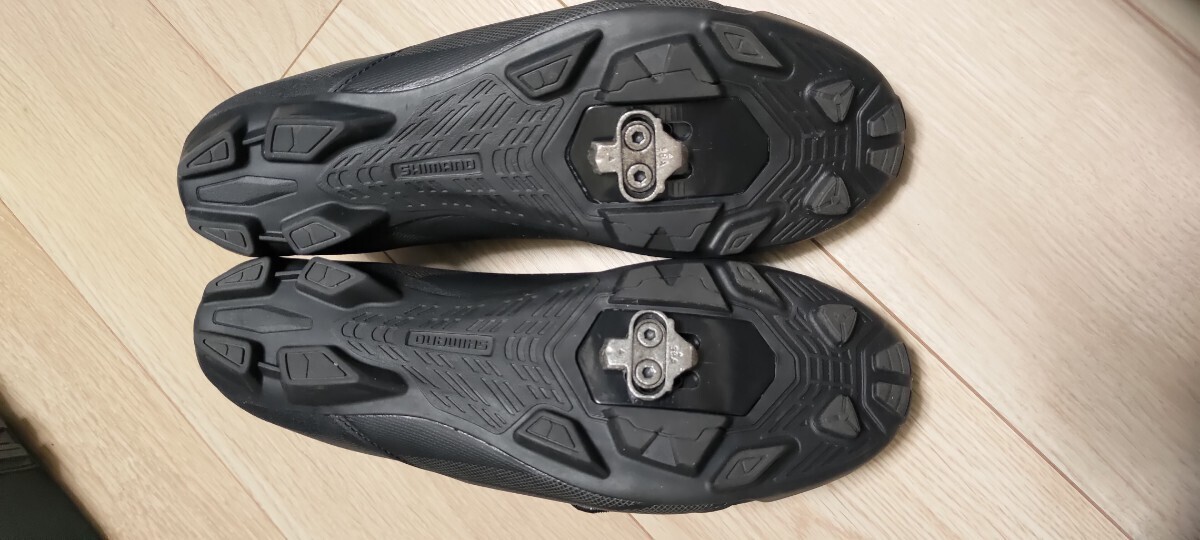 中古美品 SH-XC300 XC3 BLACK EUR42E 26.5cm ワイド幅 ビンディングシューズ シマノ SHIMANO クリート付きの画像5