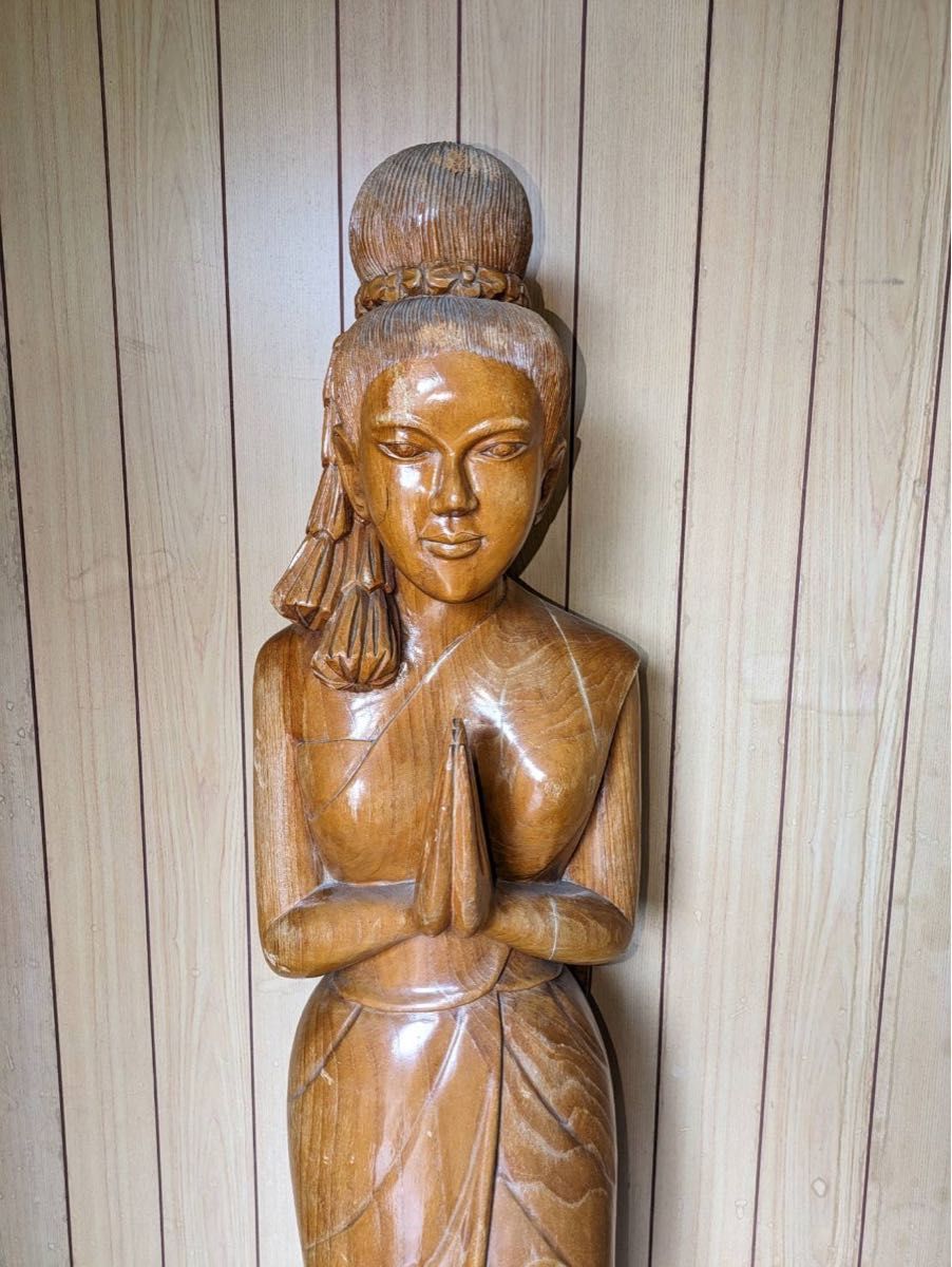 インドネシア バリ アンティーク 木製 彫り物 置物