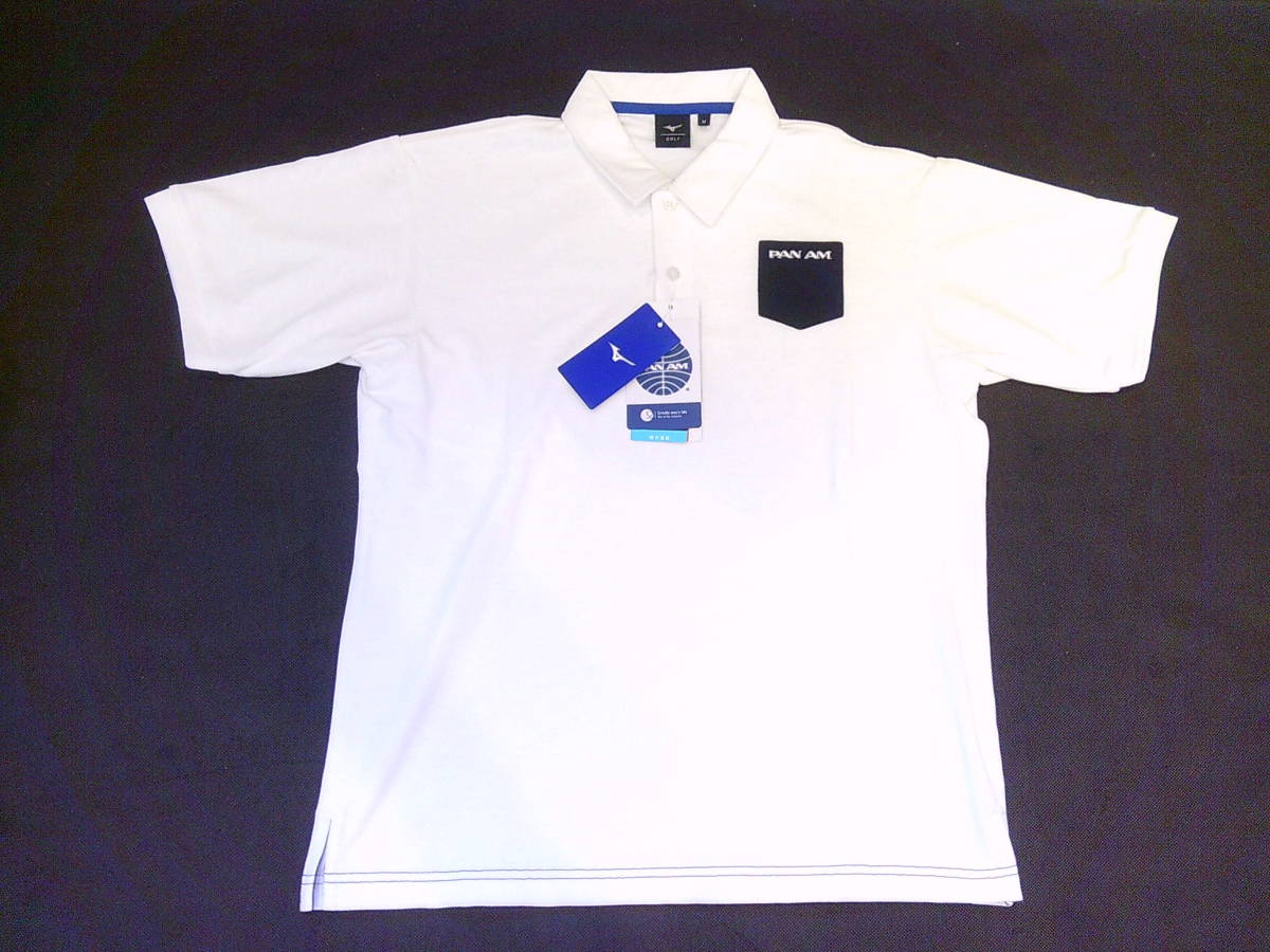  новый товар *MIZUNO[ Mizuno ] рубашка с коротким рукавом PANAM хлеб nam беж -k Polo воротник [L]Y13,200. пот скорость .UV cut стоимость доставки 185 иен ..3/4N2