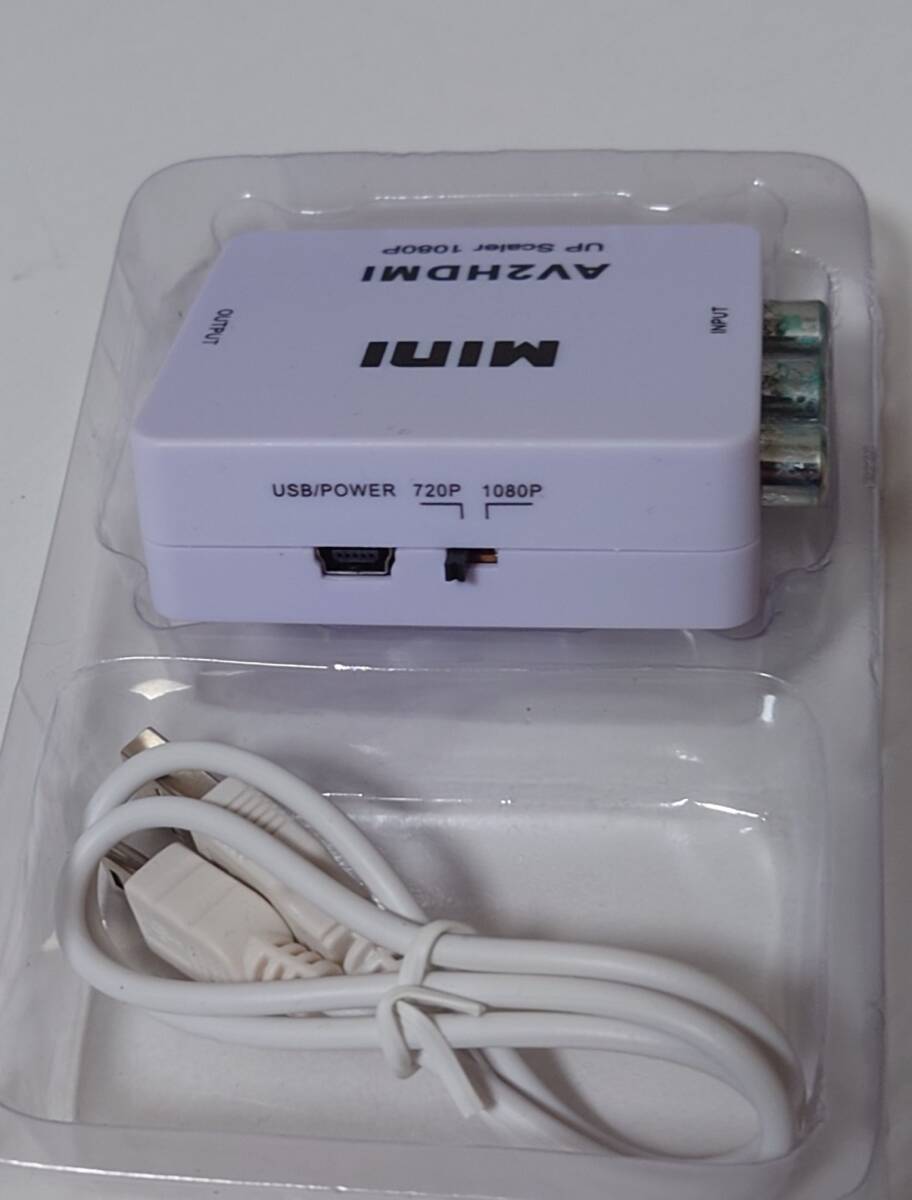 (4155) HDMI to RCA 変換コンバーター HDMI to AV コンポジット 1080P HDMIコンバーター USB電源コード付 中古_画像3