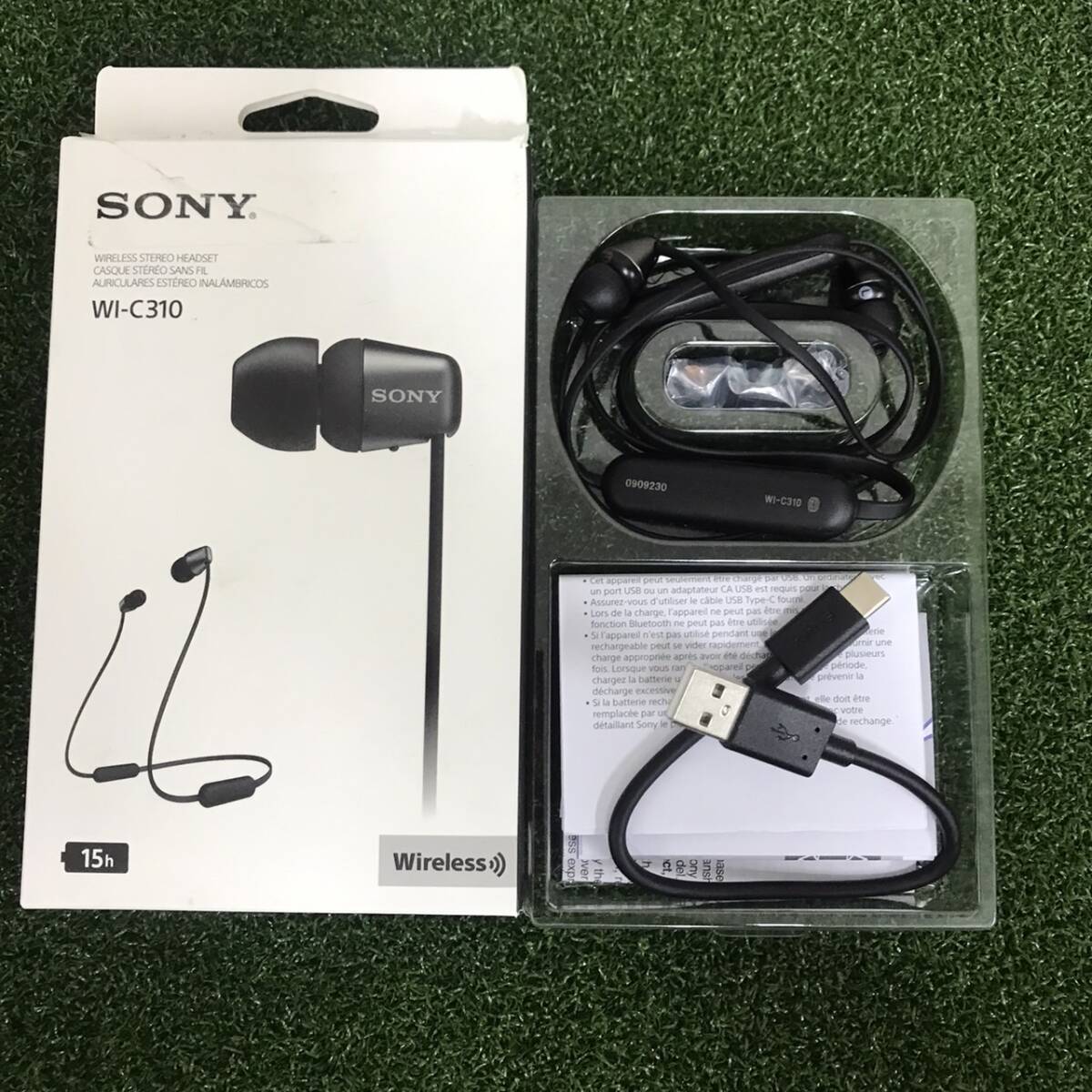 SONY ソニー ワイヤレス ステレオ ヘッドセット WI-C310 ブラック ワイヤレス Bluetooth イヤホン Wireless Bの画像1