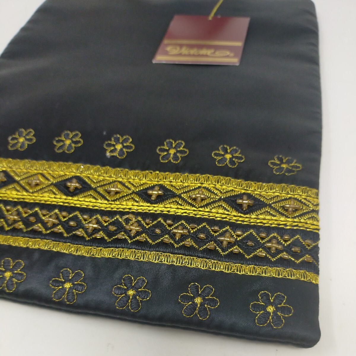 ●未使用●VICTOIRE ビクトワール 金糸刺繍シリーズ ビーズ ハンドバッグ 手提げバッグ 和装小物 　S_画像2