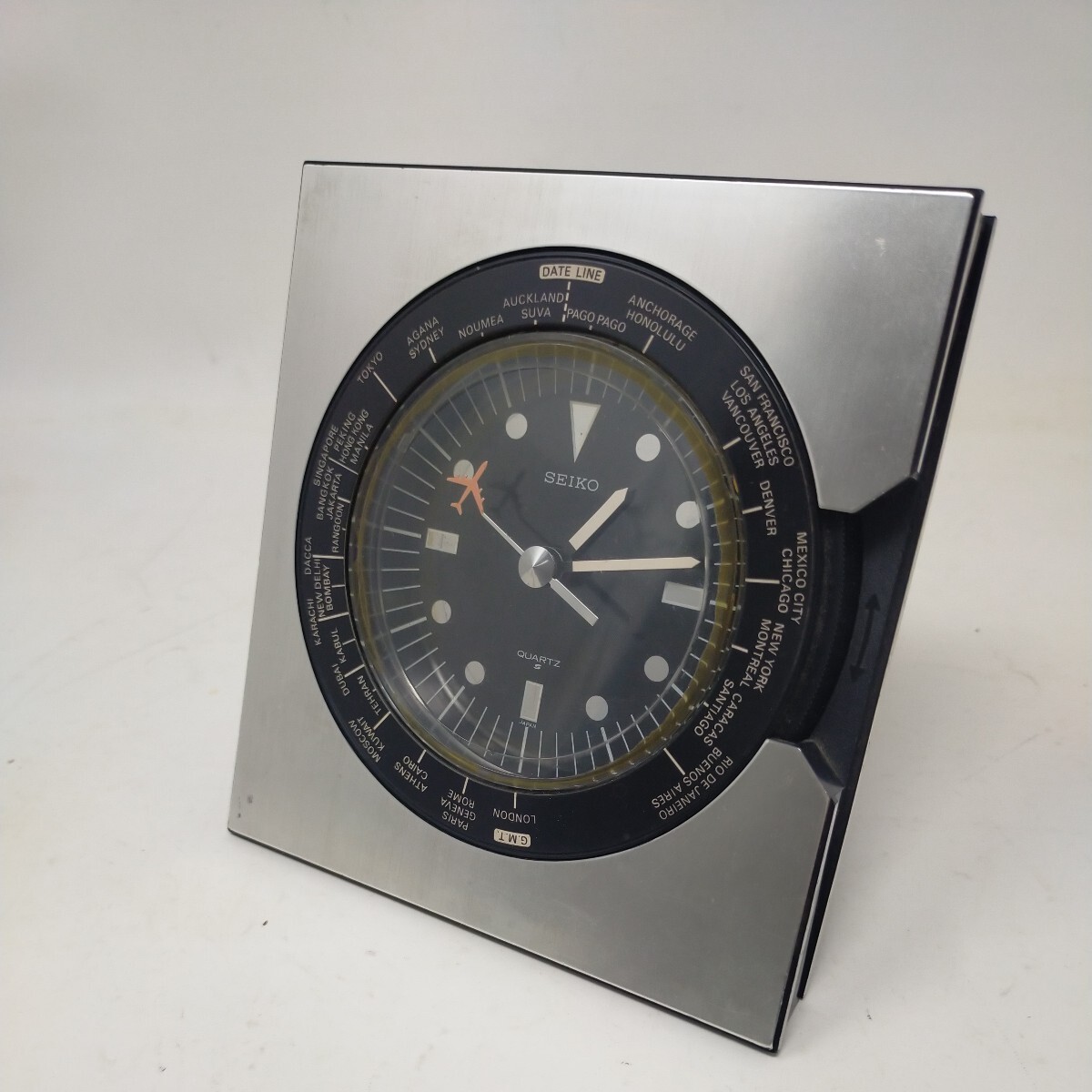 SEIKO セイコー 置時計 昭和レトロ 世界時計 アンティーク クォーツ コレクション ① Sの画像2