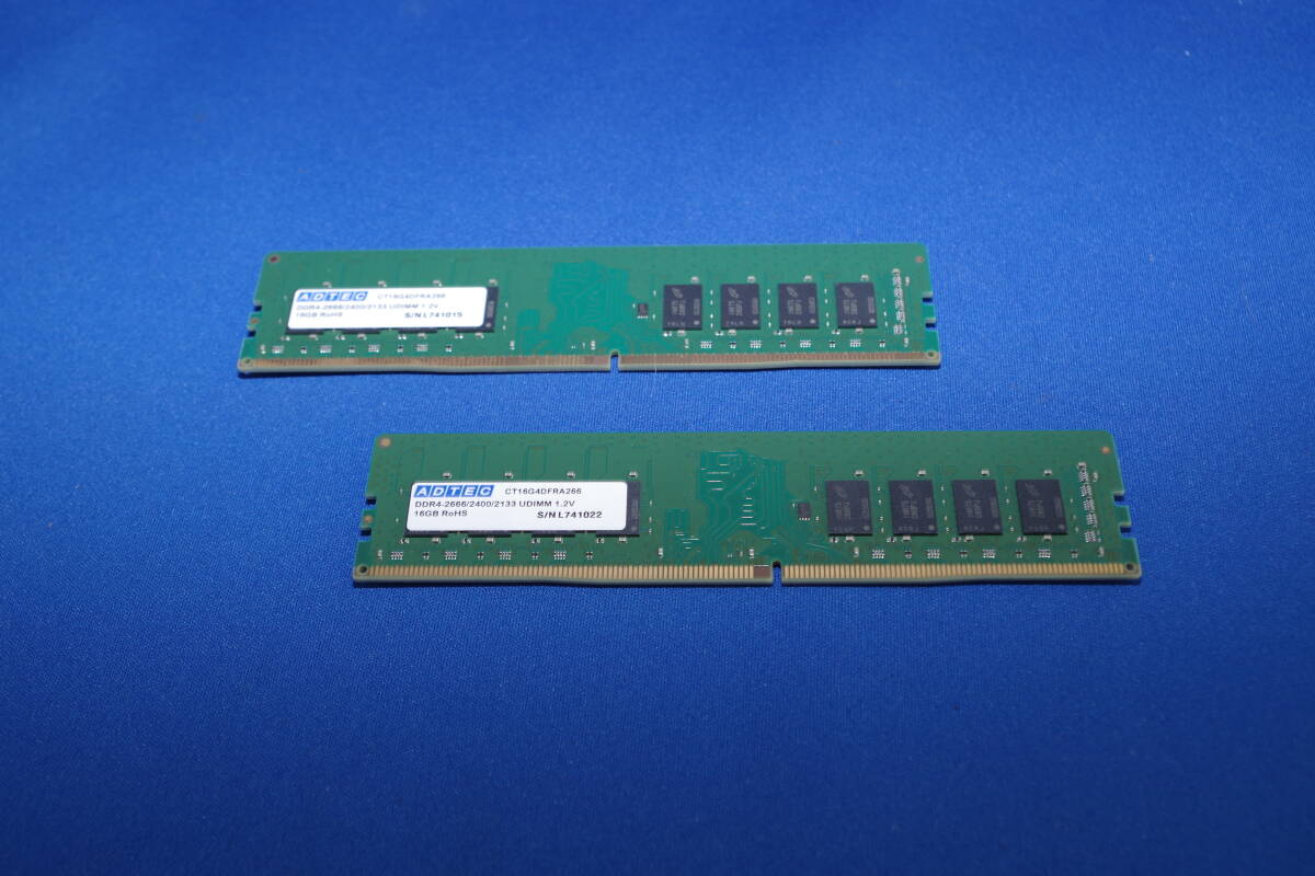 アドテック DDR4デスクトップ用メモリ 16GB 2Rx8 PC4-2400 ×2枚（計32GB）【送料無料＋保証あり】の画像1