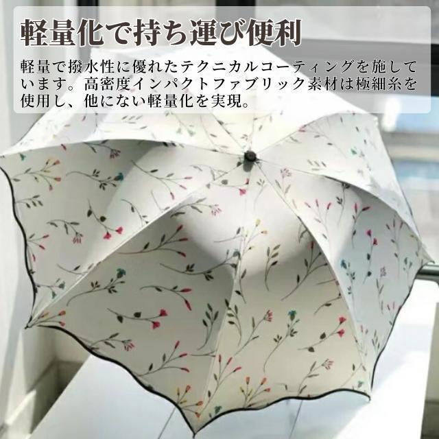 折りたたみ傘 花柄 2レディース 晴雨兼用 紫外線 完全遮光 UVカット 携帯の画像3