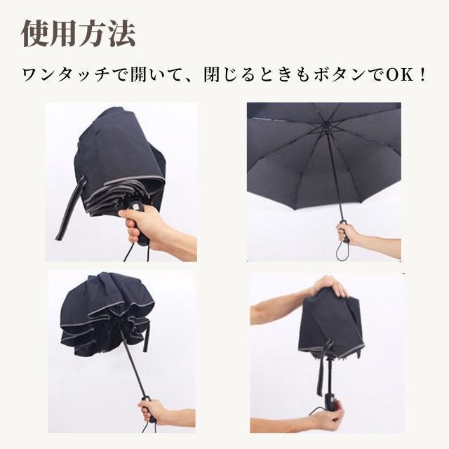 折りたたみ傘 ワンタッチ ホワイト 白 自動開閉 メンズ レディース 晴雨兼用の画像7