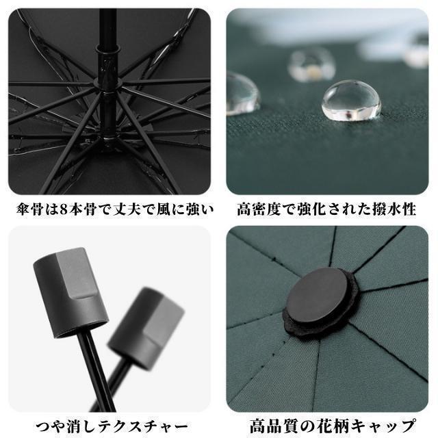 折りたたみ傘 ブラック メンズ レディース 晴雨兼用 紫外線 黒 日傘 雨傘 男女兼用_画像5