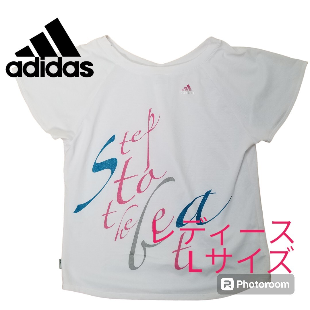  Adidas adidas женский рубашка с коротким рукавом L размер принт рубашка белый klaima свет серии б/у одежда 