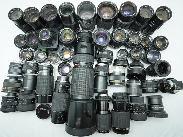 ★MFレンズなど★PETRI/OLYMPUS/KONICA/FUJI/RICOH/KOMURA/TAMRON/ 等 計:50点まとめ【ジャンク品】29990