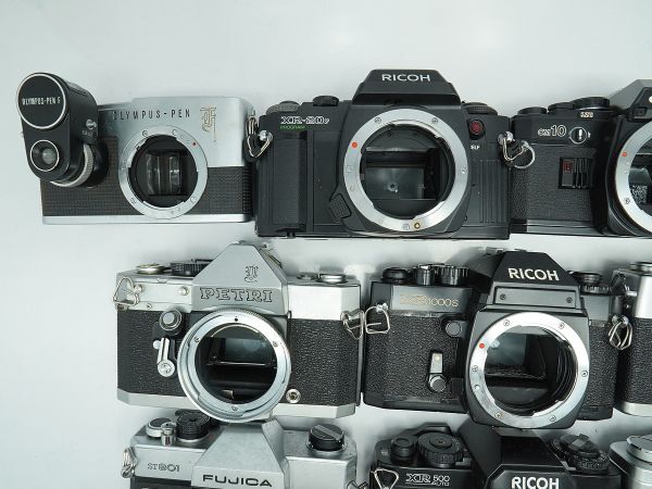 ★MF一眼など★TOPCON/YASHICA/RICOH/OLYMPUS/Konica/FUJICA/PETRI/ 等 計:32点まとめ【ジャンク品】29987