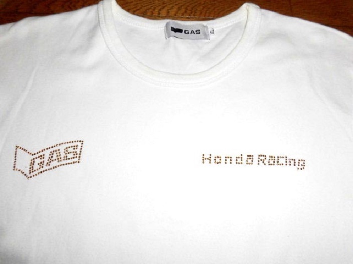 GAS HONDA RACING HRC газ Honda рейсинг футболка стразы короткий рукав толстый хлопок cut and sewn WHT XL товар с некоторыми замечаниями /NSR Repsol CB