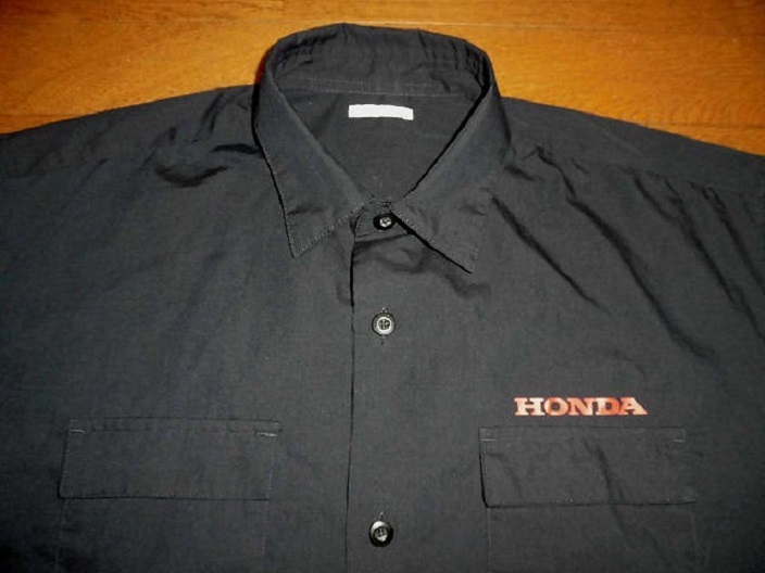 HONDA X GU ホンダ ジーユー コラボ 半袖 ワークシャツ 限定 ボタンシャツ BLK M 使用僅 美品/HRC本田技研XLヨンフォアNSRCBX旧車CB_画像3