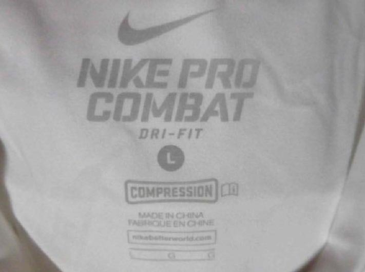 NIKE PRO COMBAT ナイキ プロ コンバット ドライ コンプレッション メッシュ ハイブリッド Vネック ノースリーブシャツ WHT L 使用僅 美品の画像7