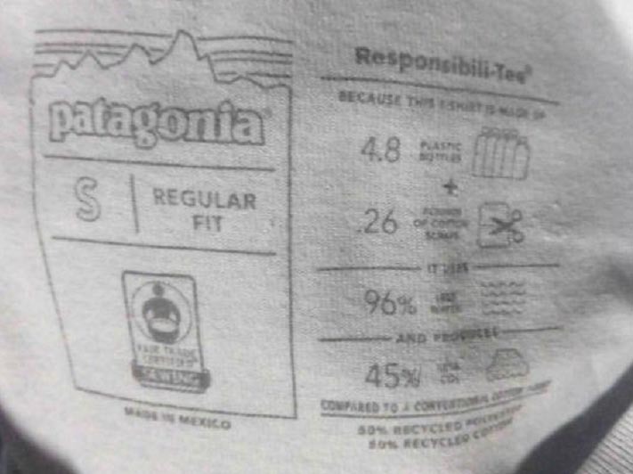 patagonia Responsibili-Tee パタゴニア レスポンシビリティー 胸ポケット付 Tシャツ WHT REGULAR FIT S USED 美品_画像5