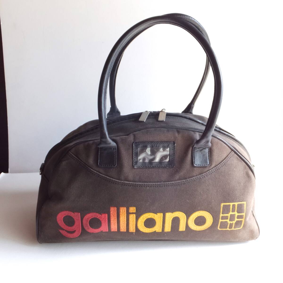 John Galliano　ジョンガリアーノ　ボストンバッグ　PARIS　ビンテージ　茶ブラウン　レザーハンドル　ハンドバッグ_画像1