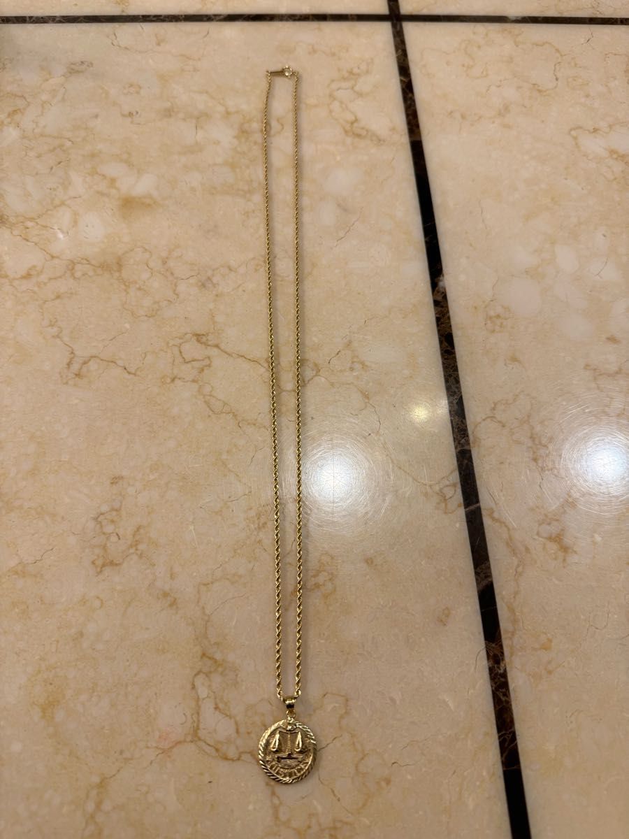 Supreme Justice Gold Pendant 14k&18kロープチェーン幅約2㎜ 長 Supreme Justice Gold Pendant 14k&18kロープチェーン幅約2㎜ 長