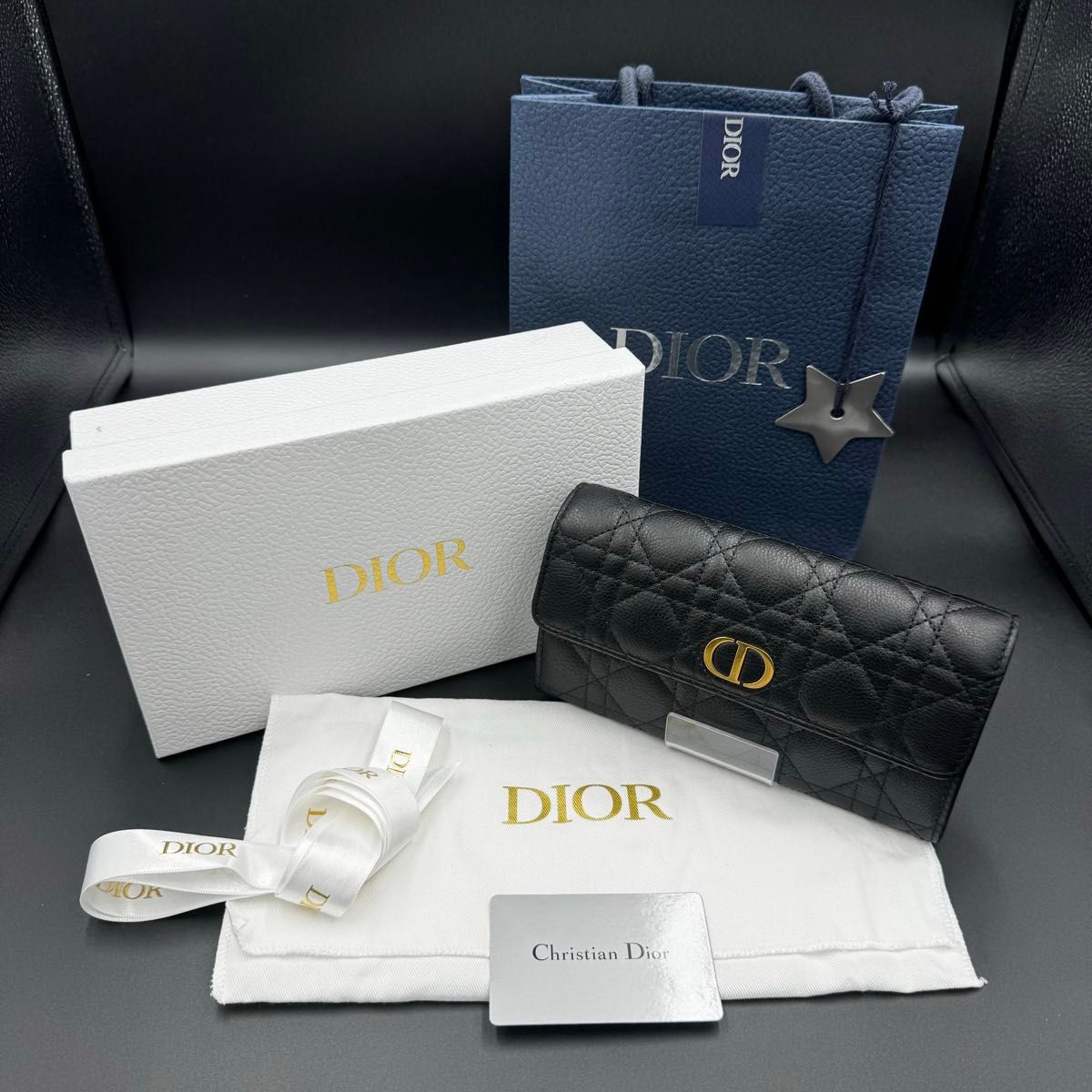 未使用】Dior Caro Orchid カロ ロング フラップ ウォレット 未使用】Dior Caro Orchid カロ ロング フラップ ウォレット
