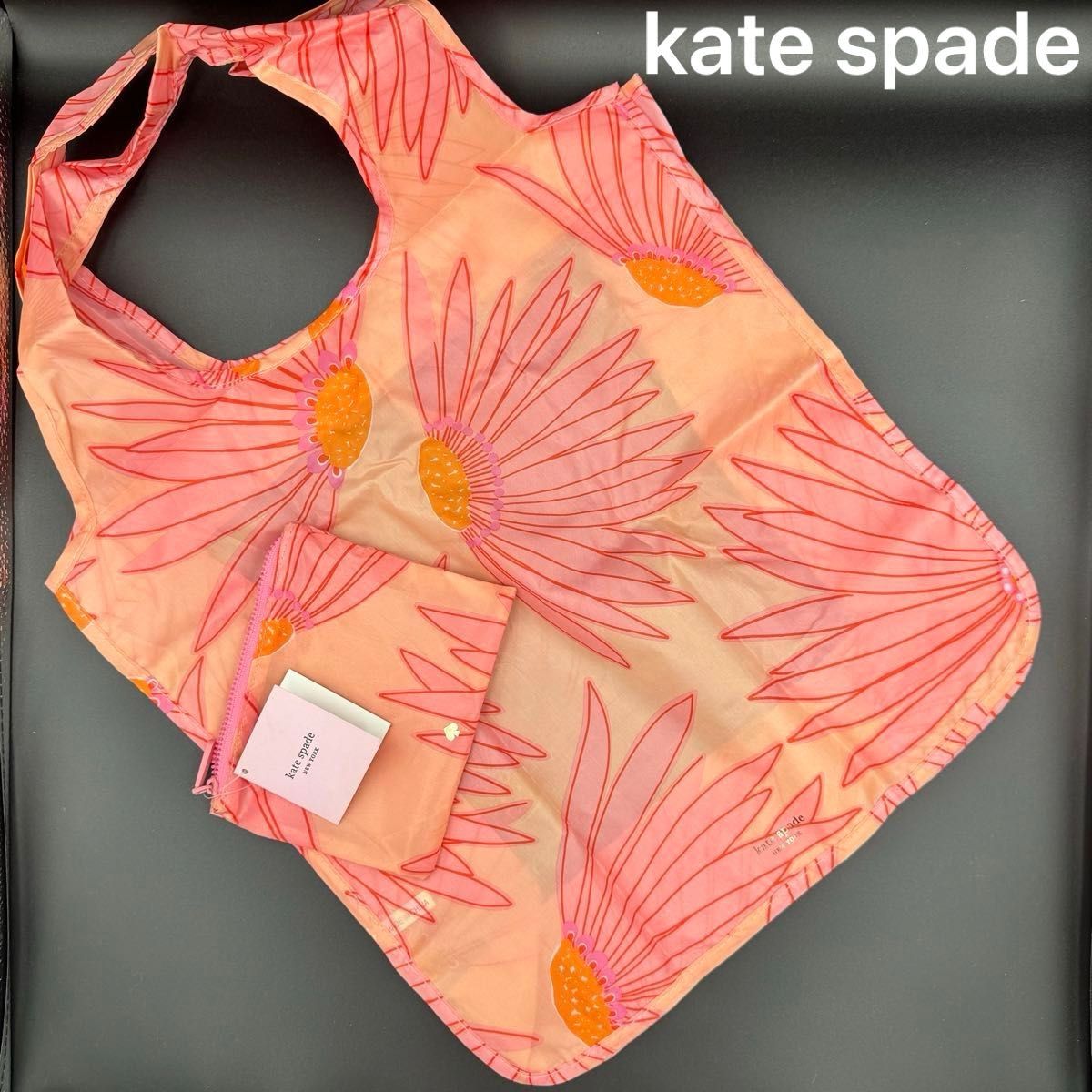 【未使用】kate spade エコバッグ フォーリングフラワー ピンク