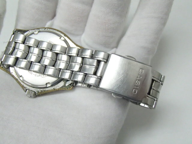 #60409【現状品】CASIO カシオ クロノグラフ メンズ腕時計 1794 MTD-1015 ブラック文字盤 不動品の画像4