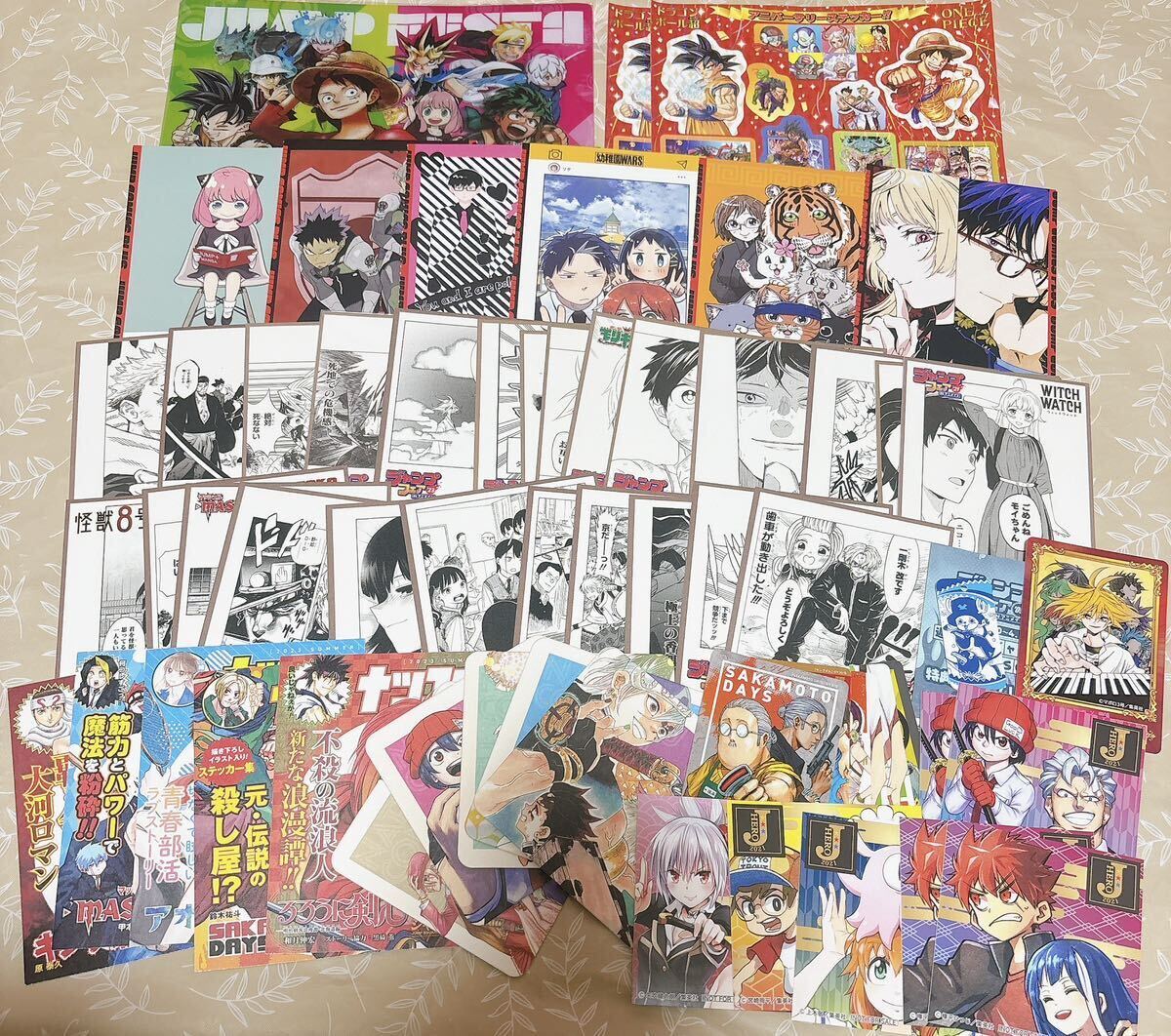 [ Shonen Jump ] sticker etc. 59 pieces set Mini square fancy cardboard fea privilege anime ito Haikyu!! JoJo's Bizarre Adventure ONEPIECE SPY×FAMILY