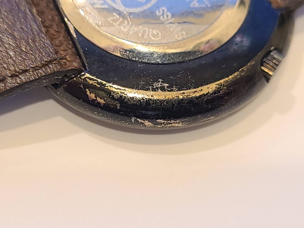アランシルベスタイン CREATION 35mm腕時計 クォーツ ブレス社外 付属なし 動作未確認 ジャンク品 4-13の画像5