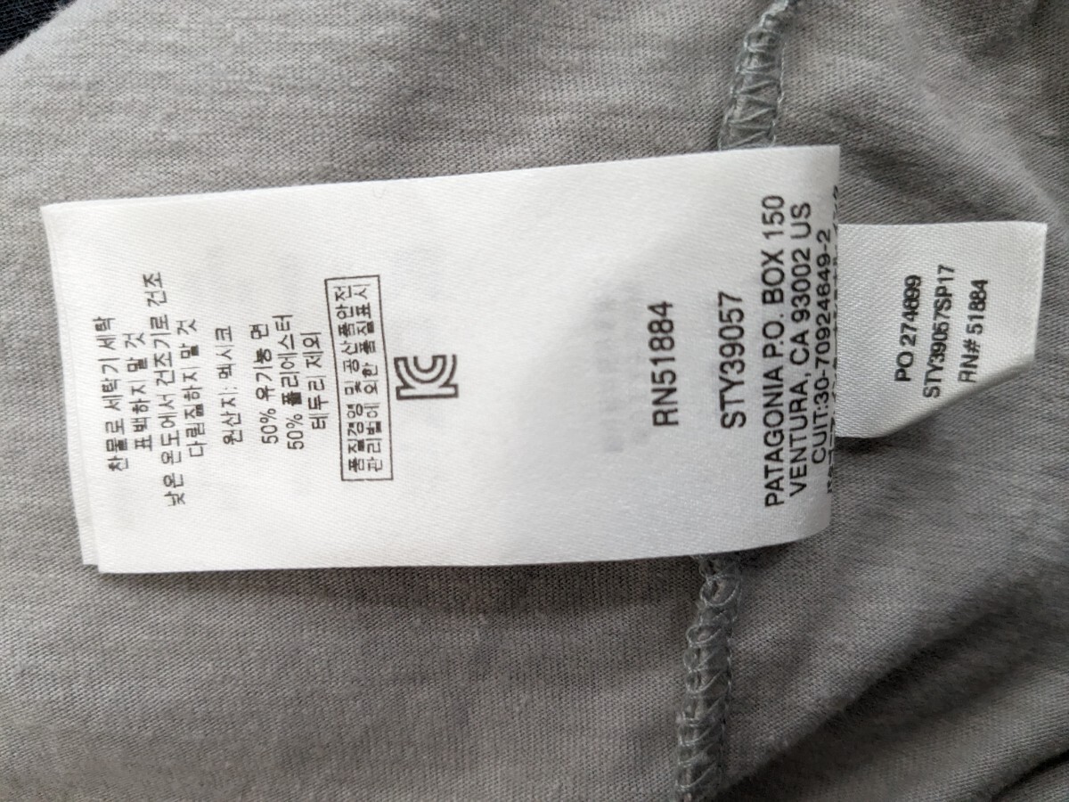 パタゴニア　半袖Tシャツ ライトグレー Lサイズ GO LEFT スリムフィット_画像7