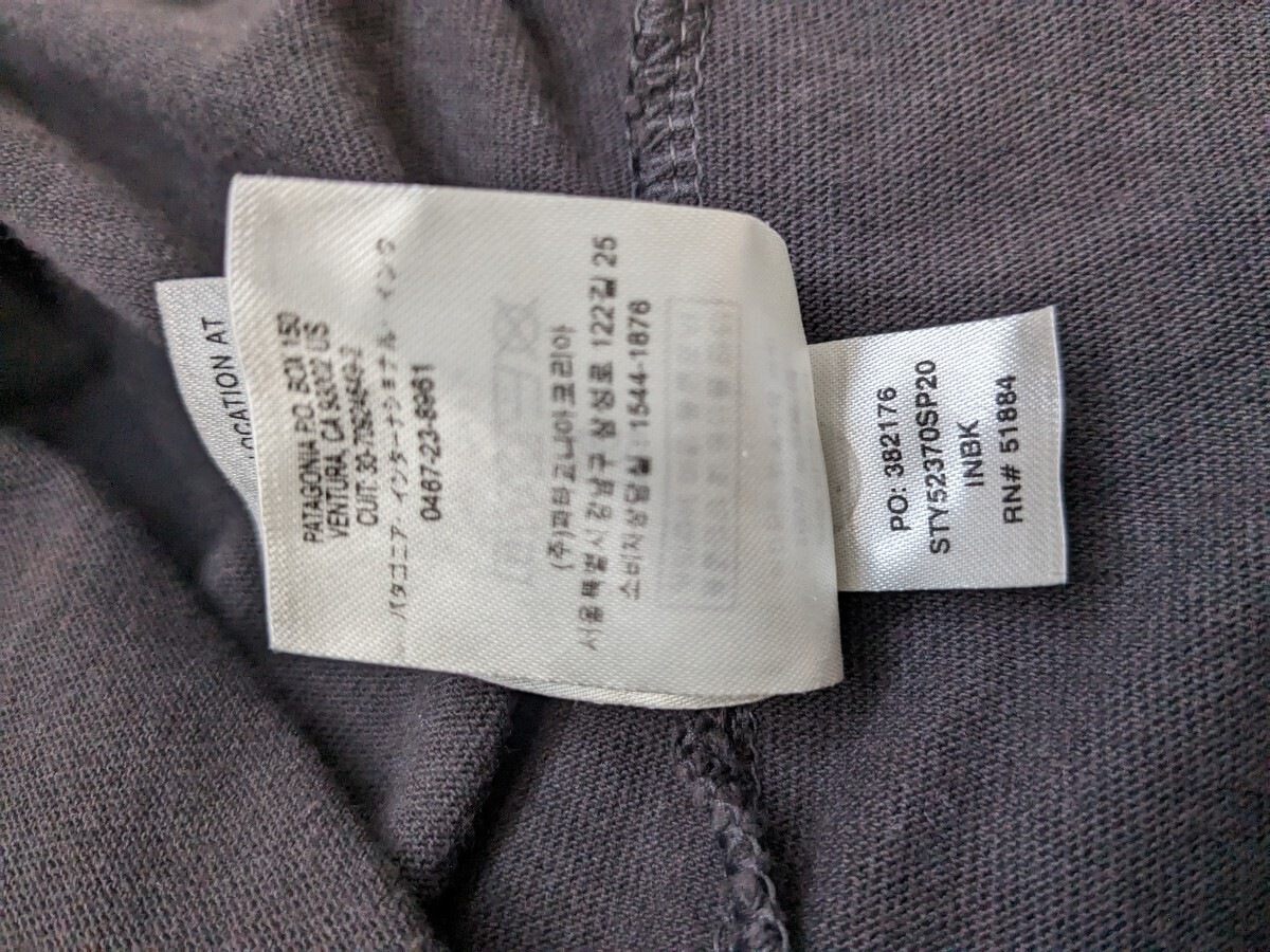 パタゴニア オーガニックコットン ミッドウェイト ポケット Tシャツ Mサイズ インクブラック Tシャツ 半袖 墨黒 厚手の画像7