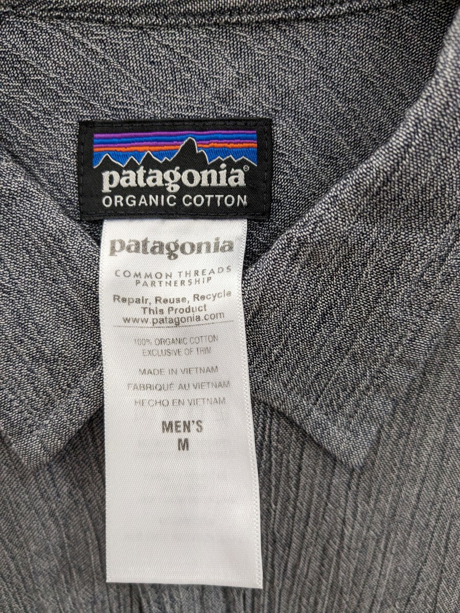パタゴニア 半袖シャツ Mサイズ A/Cステアーズマンシャツ ネイビーの画像2